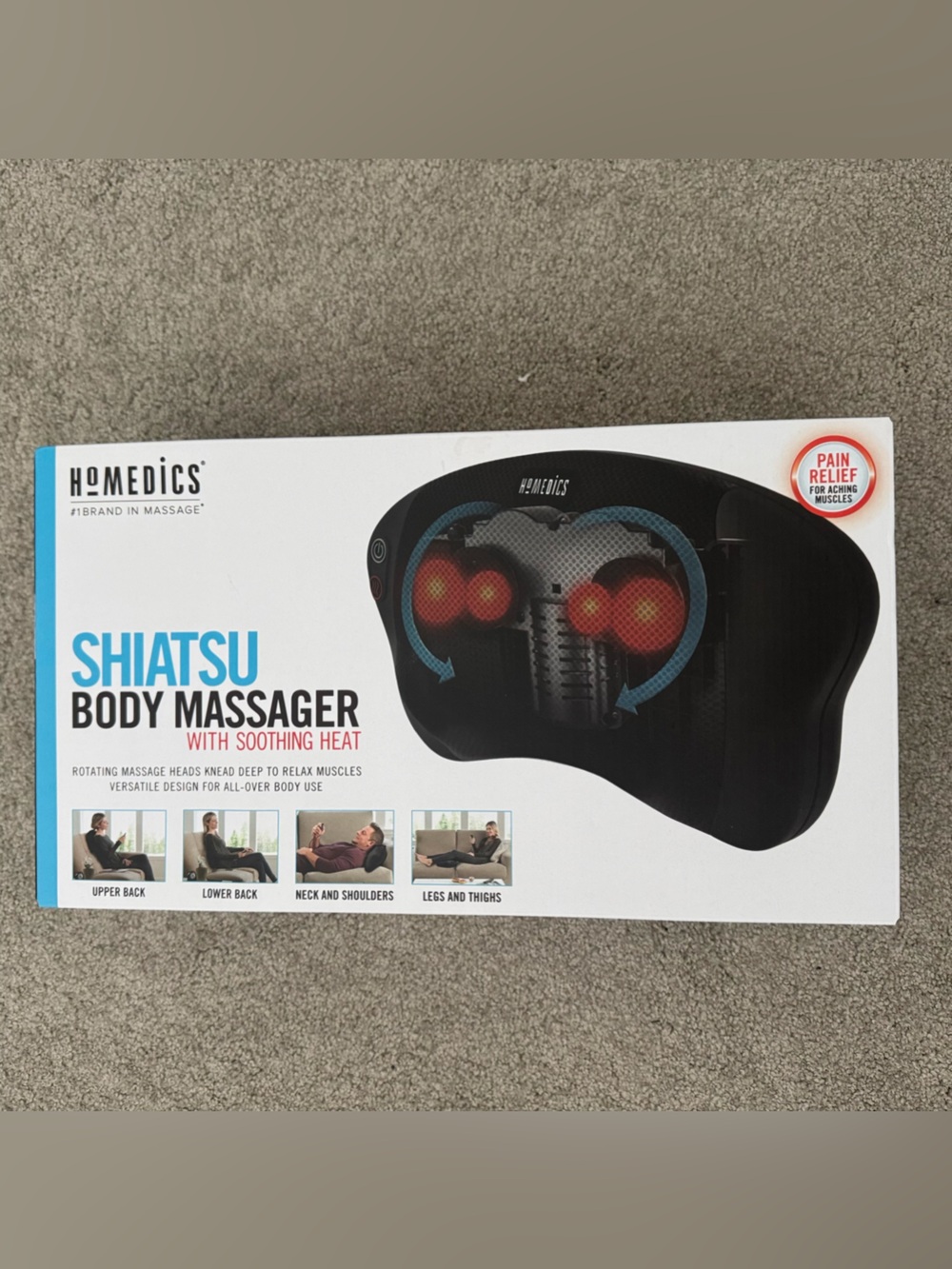 HoMedics Shiatsu Body Massager with Soothing Heat, model SP-6H-2